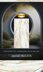 PANOURI DECORATIVE MARMURA PVC, CORA WMP-042 , 122 x 244 cm