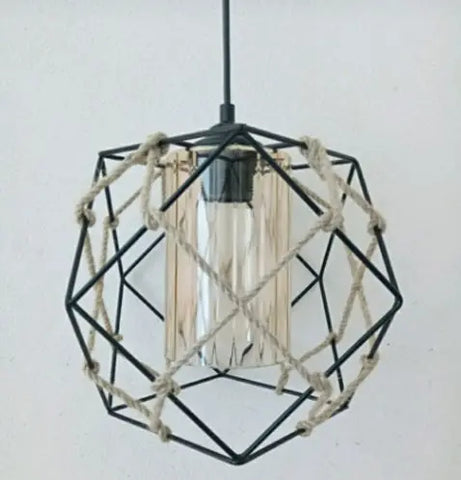 Candelabru Hexagon, Negru- Livrare rapida!