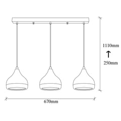 Candelabru Triplu Copper- Livrare rapida!