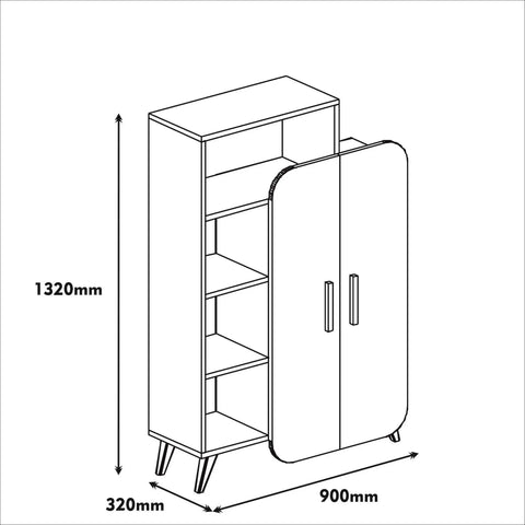 Dulap Multifunctional cu Usi Albe- Livrare rapida!