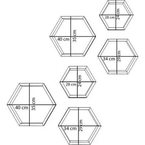 Raft Decorativ Hexagoane din lemn 6 bucati- Livrare rapida !